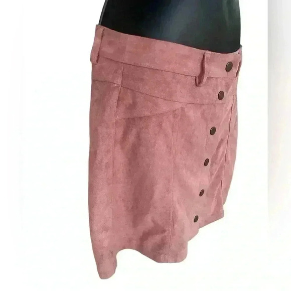She + Sky women’s pink button down skirt sz Small cotton blend preloved - Picture 3 of 6
